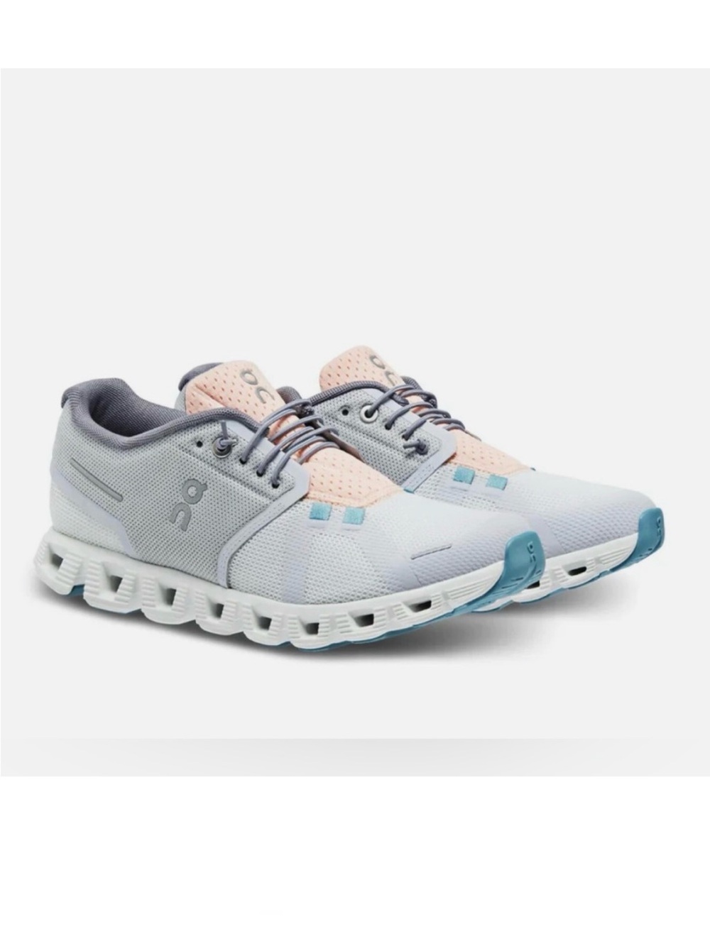 On Cloud 5 Push Sneakers -  Running Women's Light Gray, Peach & Teal